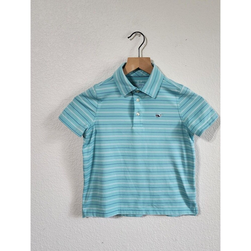 Vineyard Vines Performance Boys Size 7 Stripe UPF50+ Polo Top